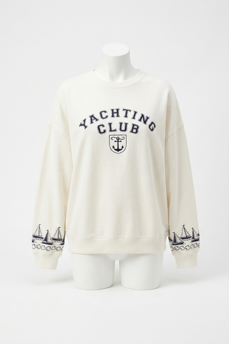 NEW BEACH RIOT devyn oversized sweatshirt in regatta anchor